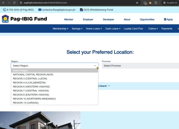 pag ibig website choose region first as of august 1 2025