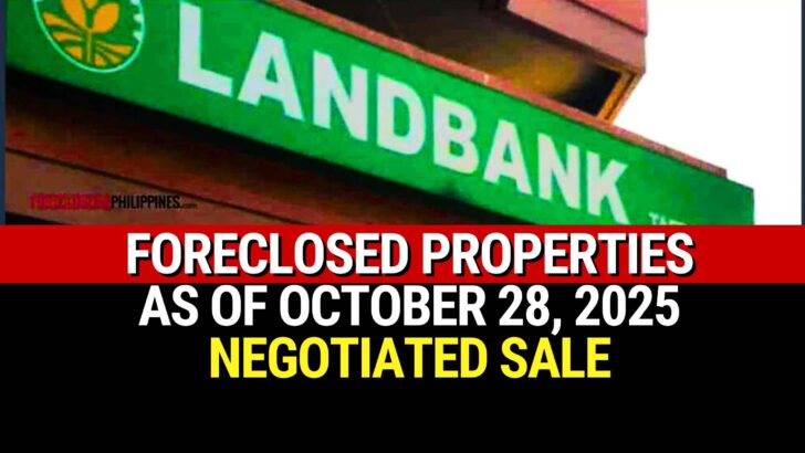 376 LANDBANK Foreclosed Properties in October 28, 2025 Listing (Negotiated Sale) 1 Landbank Foreclosed Properties 2025 listing (as of October 28)