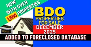 BDO Foreclosed Properties List for November 2025 added to database