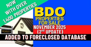 BDO Foreclosed Properties List for November 2025 added to database