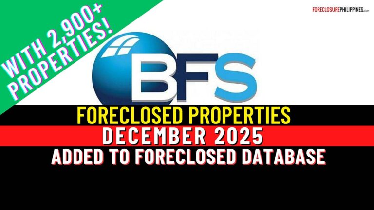 BFS foreclosed properties list for December 2025 released - added to database