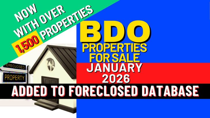 BDO Foreclosed Properties 2026 added to database