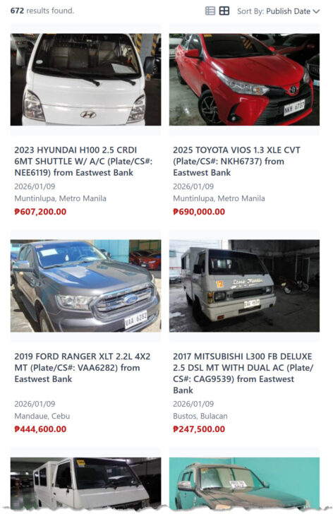 eastwest bank foreclosed properties 2026 january 09 database preview