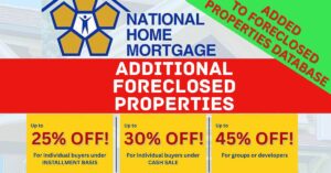 NHMFC's Acquired Assets Price Slash gives buyers up to 45% discount for their foreclosed properties/acquired assets for negotiated sale this 2026.