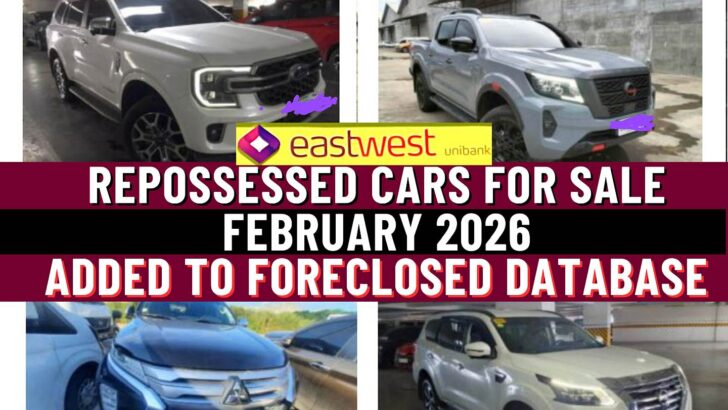 EastWest Bank Repossessed Cars For Sale: February 2026 list