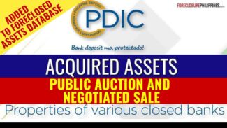 PDIC foreclosed properties for public auction and negotiated sale as of February 2026