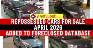 EastWest Bank Repossessed Cars For Sale: April 2026 list