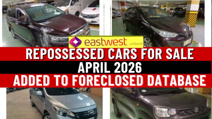 Over 600 EastWest Bank Repossessed Cars in April 1, 2026 Bidding 1 EastWest Bank Repossessed Cars For Sale: April 2026 list