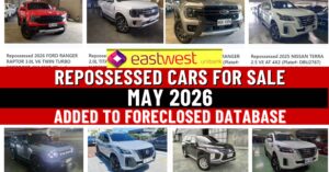 EastWest Bank Repossessed Cars For Sale: May 2026 list