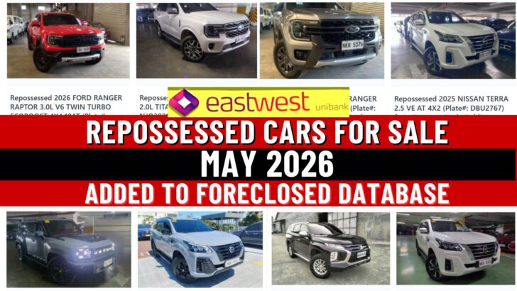 EastWest Bank Repossessed Cars For Sale: May 2026 list