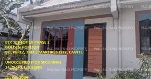 Pag-IBIG Foreclosed Row House - End with Firewall - Lot 19 Blk. 101 Phase 2 GOLDEN HORIZON VILLAS PEREZ (LUCBANAN), CITY OF TRECE MARTIRES, CAVITE, 4109 - Negotiated Sale on May. 4, 2026 - May. 8, 2026