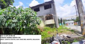 Pag-IBIG Foreclosed Row House - End with Firewall - Lot 29 Blk. 13 CARISSA HOMES NORTH IVB SANTO CRISTO, CITY OF SAN JOSE DEL MONTE, BULACAN, 3023 - Negotiated Sale on May. 4, 2026 - May. 8, 2026