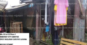 Pag-IBIG Foreclosed Row House - End with Eaves - Lot 32 Blk. 32 Phase 1 MABUHAY CITY-CABUYAO BACLARAN, CITY OF CABUYAO, LAGUNA, 4025 - Negotiated Sale on May. 4, 2026 - May. 8, 2026 (Occupied)