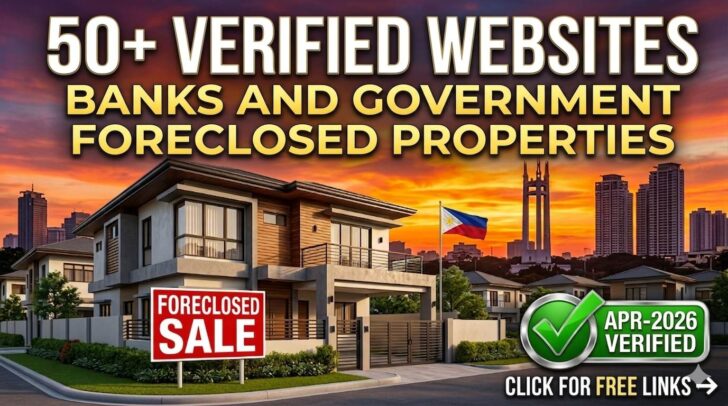 Top 50 Bank and government websites verified with foreclosed properties in the Philippines as of April 2026