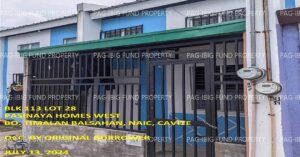 Pag-IBIG ROPA # 815202406280016 - Lot 28 Blk. 113 PASINAYA HOMES WEST SABANG, NAIC, CAVITE, 4110 - Negotiated Sale on Jun. 22, 2026 - Jun. 26, 2026 (Occupied)