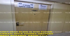 Pag-IBIG ROPA # 815202503270044 - Unit 0959 9TH Flr. Q URBAN DECA HOMES ORTIGAS ROSARIO, CITY OF PASIG, NCR, SECOND DISTRICT, 1609 - Negotiated Sale on Jun. 22, 2026 - Jun. 26, 2026