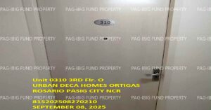 Pag-IBIG ROPA # 815202508270210 - Unit 0310 3RD - UNIT 0310 Flr. O URBAN DECA HOMES ORTIGAS ROSARIO, CITY OF PASIG, NCR, SECOND DISTRICT, 1609 - Negotiated Sale on Jul. 6, 2026 - Jul. 10, 2026