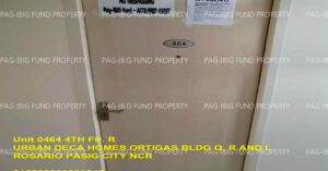 Pag-IBIG ROPA # 815202509090045 - Unit 0464 4TH Flr. R URBAN DECA HOMES ORTIGAS ROSARIO, CITY OF PASIG, NCR, SECOND DISTRICT, 1609 - Negotiated Sale on Jun. 22, 2026 - Jun. 26, 2026