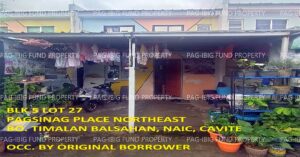 Pag-IBIG ROPA # 815202406290016 - Lot 27 Blk. 5 PAGSINAG PLACE NORTHEAST TIMALAN BALSAHAN, NAIC, CAVITE, 4110 - Negotiated Sale on Jul. 27, 2026 - Jul. 31, 2026 (Occupied)