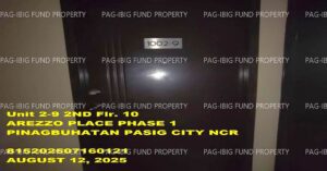 Pag-IBIG ROPA # 815202507160121 - Unit 2-9 2ND Flr. 10 AREZZO PLACE PHASE 1 PINAGBUHATAN, CITY OF PASIG, NCR, SECOND DISTRICT, 1602 - 2nd Public Auction on Jul. 27, 2026 - Jul. 31, 2026 (Occupied)